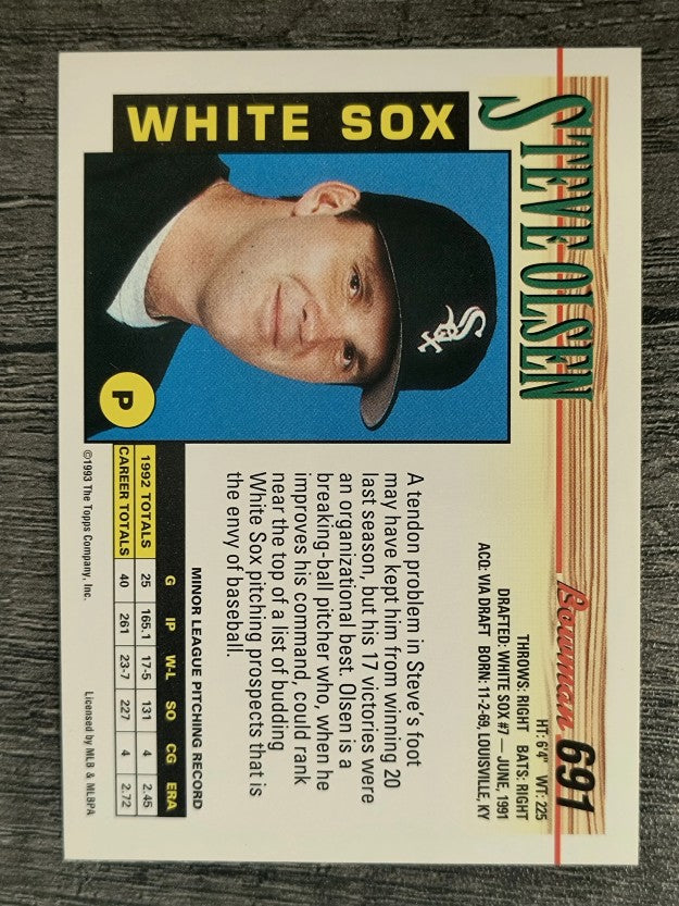 1993 Bowman #691 Steve Olsen RC