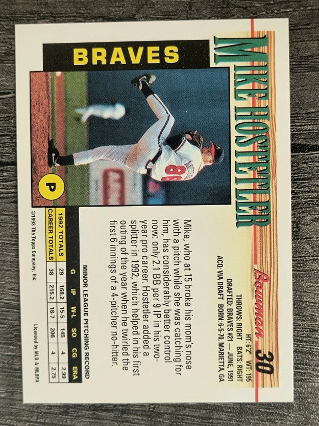 1993 Bowman #30 Mike Hostetler RC