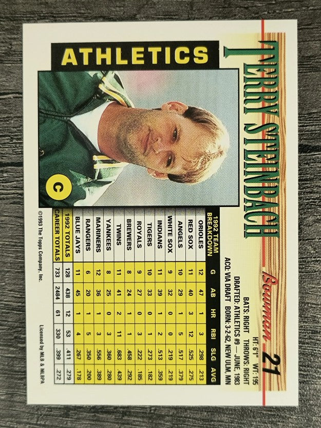 1993 Bowman #21 Terry Steinbach