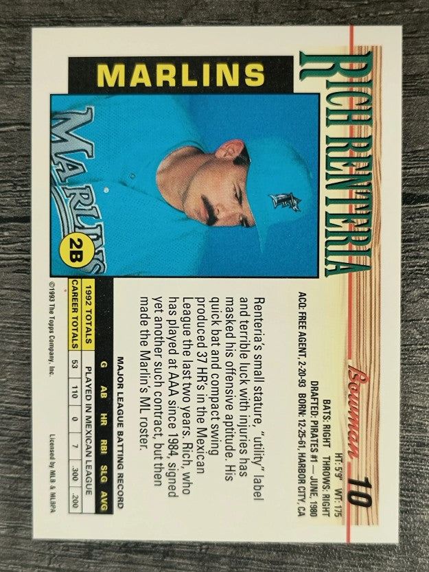 1993 Bowman #10 Rich Renteria