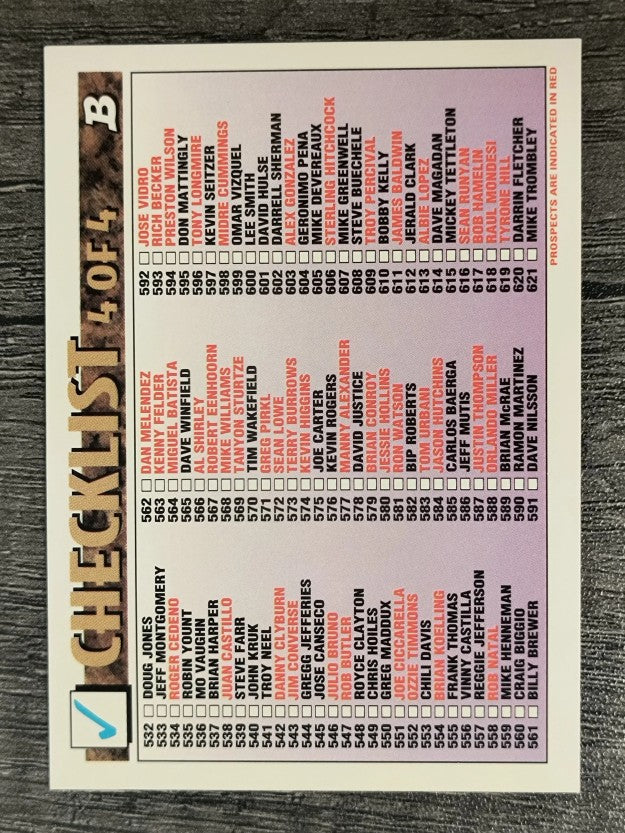 1993 Bowman #708 Checklist 4