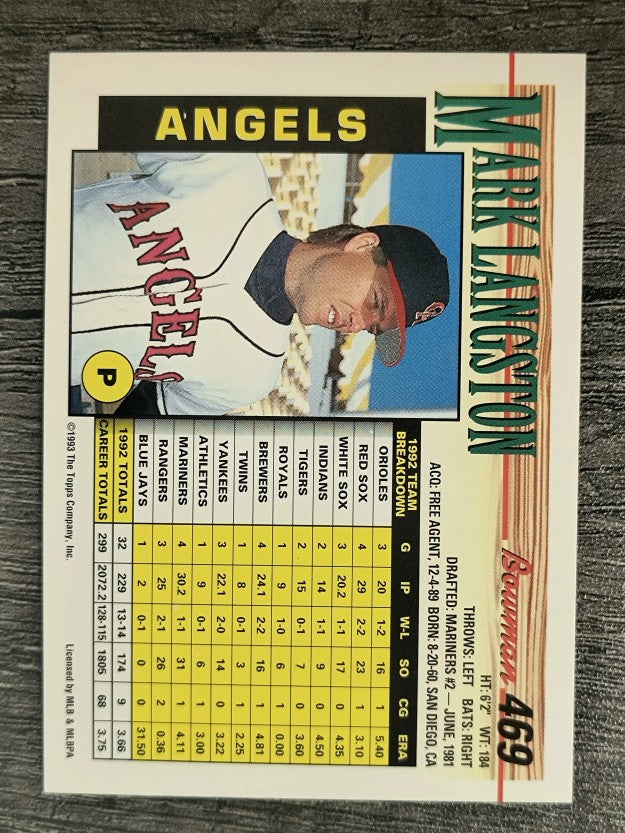 1993 Bowman #469 Mark Langston
