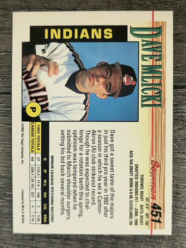1993 Bowman #451 Dave Mlicki