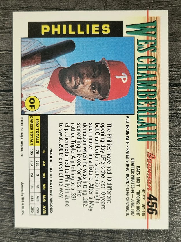 1993 Bowman #456 Wes Chamberlain