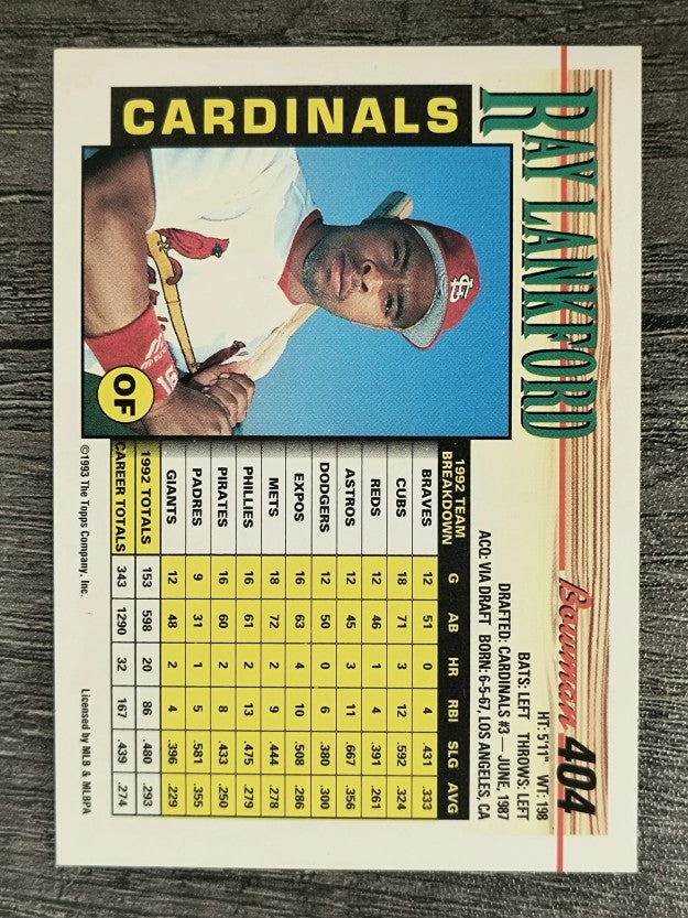1993 Bowman #404 Ray Lankford