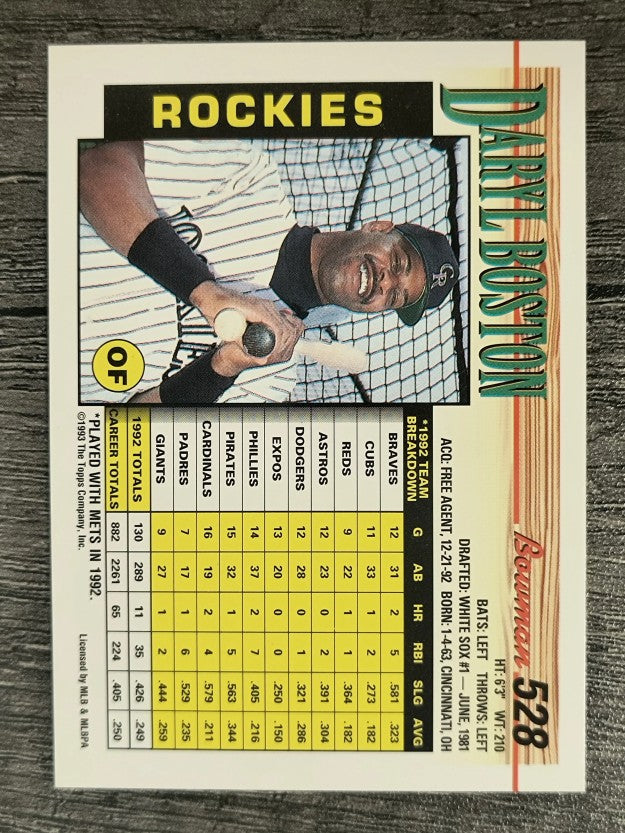 1993 Bowman #528 Daryl Boston