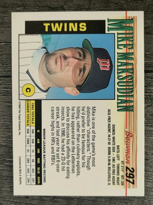 1993 Bowman #297 Mike Maksudian RC