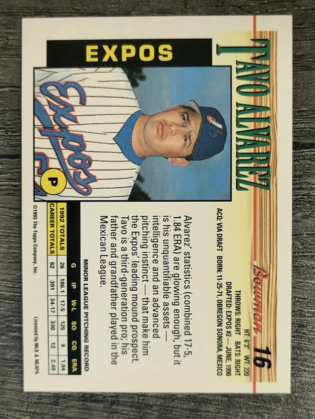 1993 Bowman #16 Tavo Alvarez