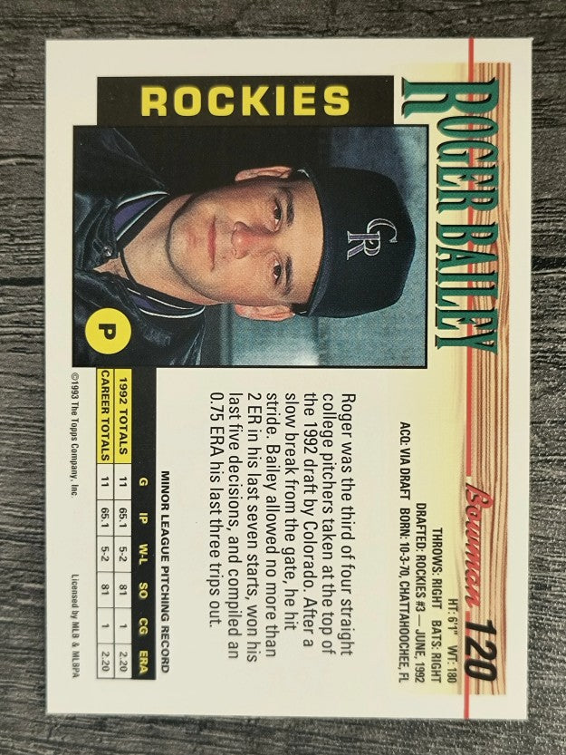 1993 Bowman #120 Roger Bailey RC
