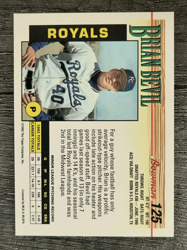 1993 Bowman #125 Brian Bevil RC