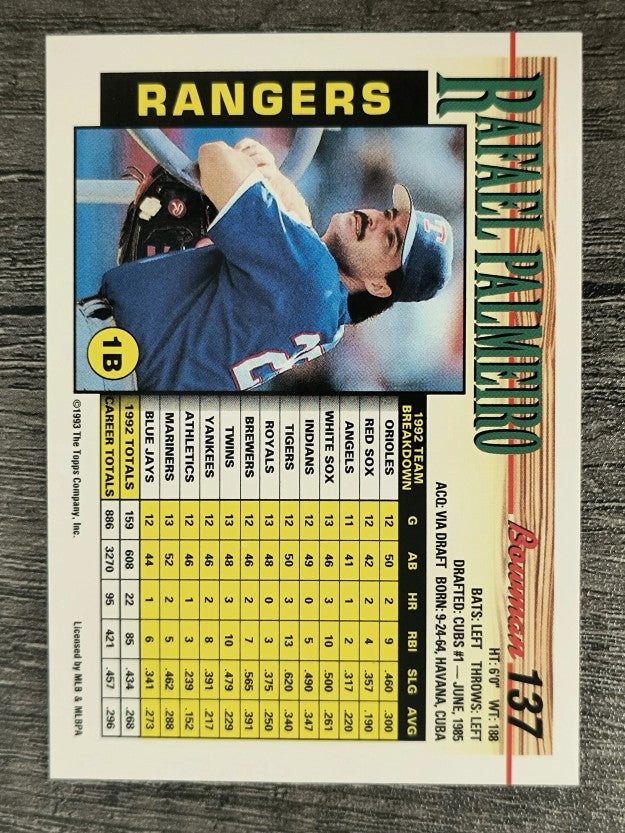 1993 Bowman #137 Rafael Palmeiro
