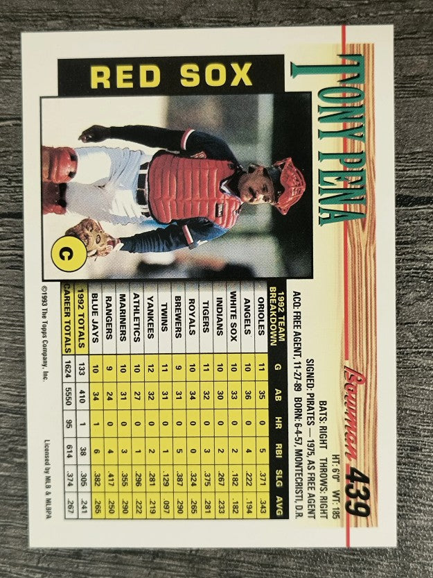 1993 Bowman #439 Tony Pena