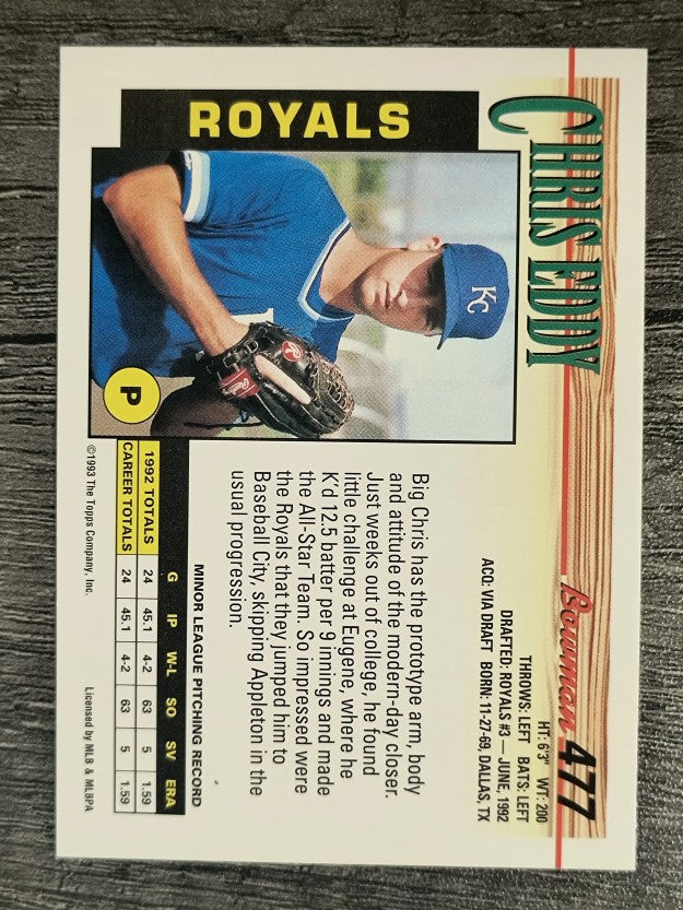 1993 Bowman #477 Chris Eddy RC