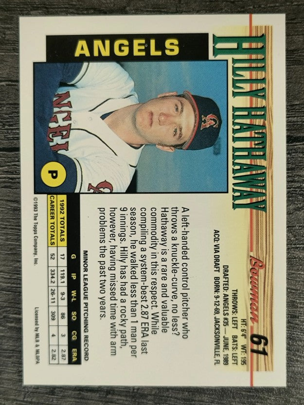 1993 Bowman #61 Hilly Hathaway RC