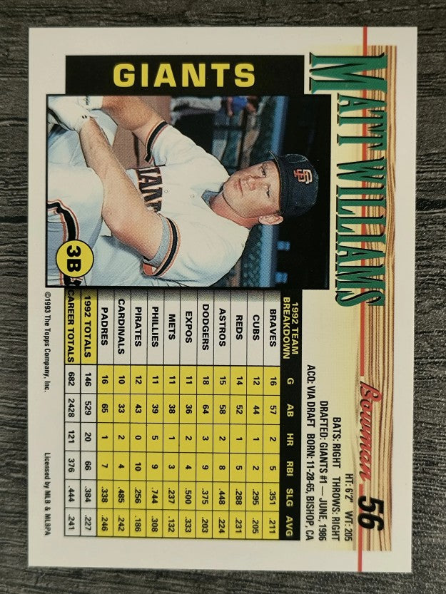 1993 Bowman #56 Matt Williams