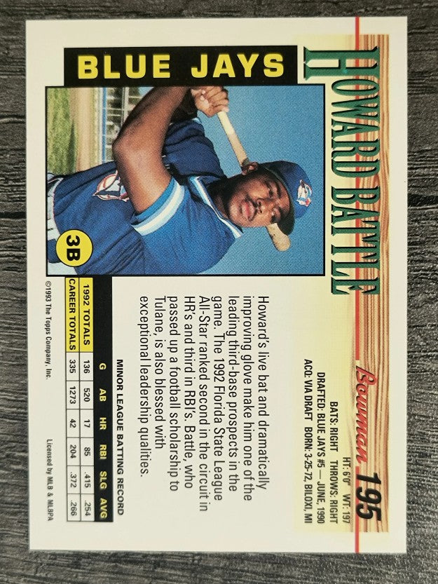 1993 Bowman #195 Howard Battle