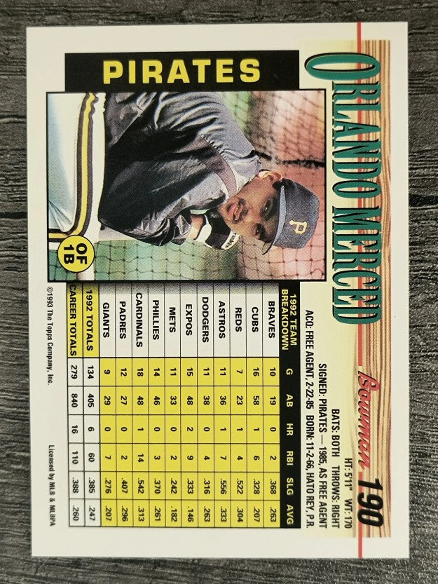 1993 Bowman #190 Orlando Merced