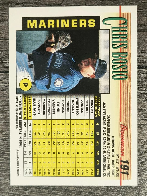 1993 Bowman #191 Chris Bosio