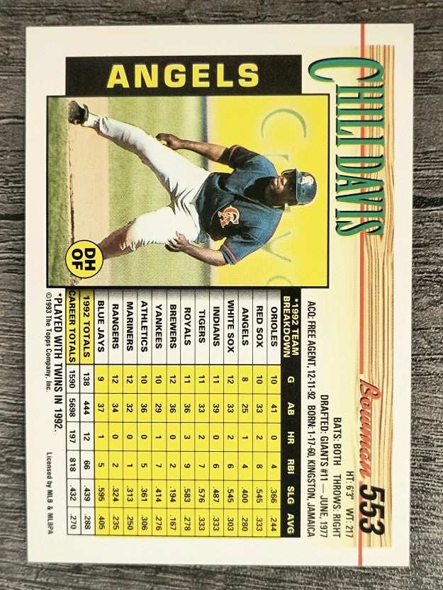 1993 Bowman #553 Chili Davis