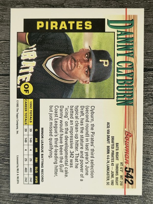 1993 Bowman #542 Danny Clyburn RC