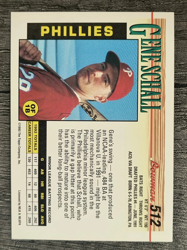 1993 Bowman #512 Gene Schall