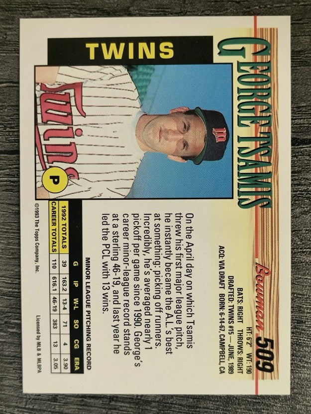 1993 Bowman #509 George Tsamis RC