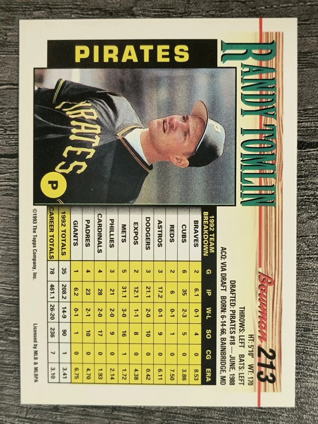 1993 Bowman #213 Randy Tomlin