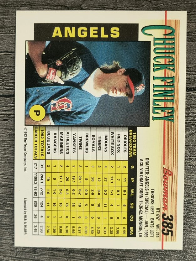 1993 Bowman #385 Chuck Finley