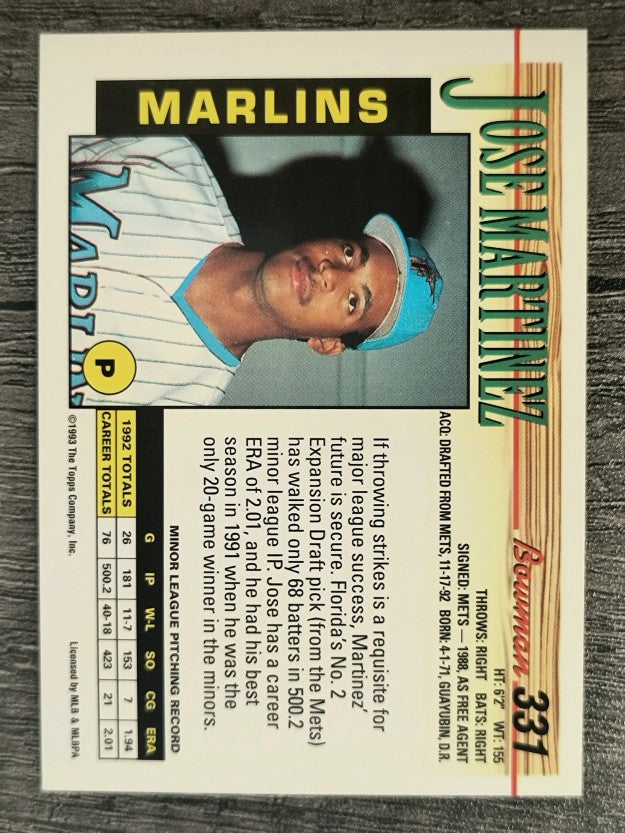 1993 Bowman #331 Jose Martinez RC
