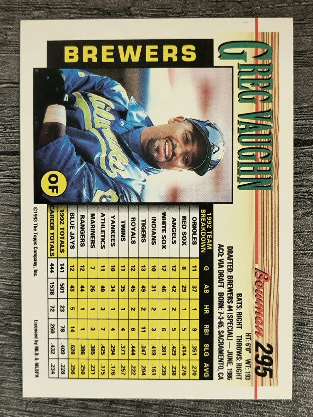 1993 Bowman #295 Greg Vaughn