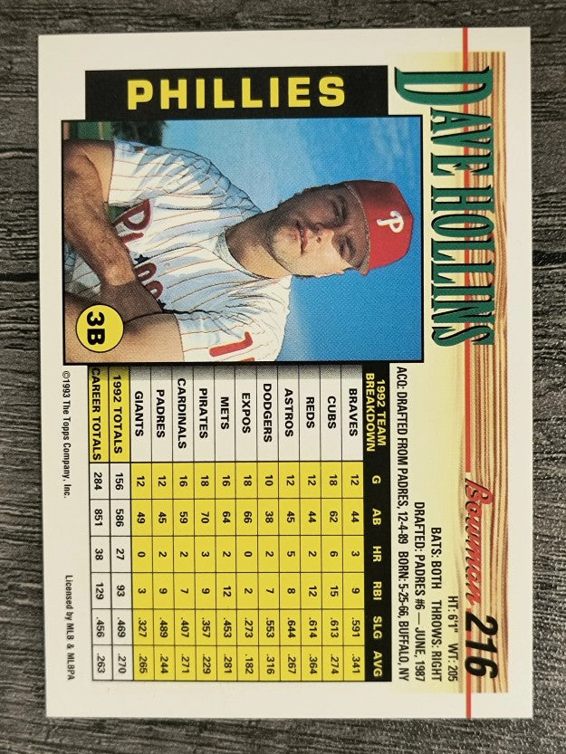 1993 Bowman #216 Dave Hollins