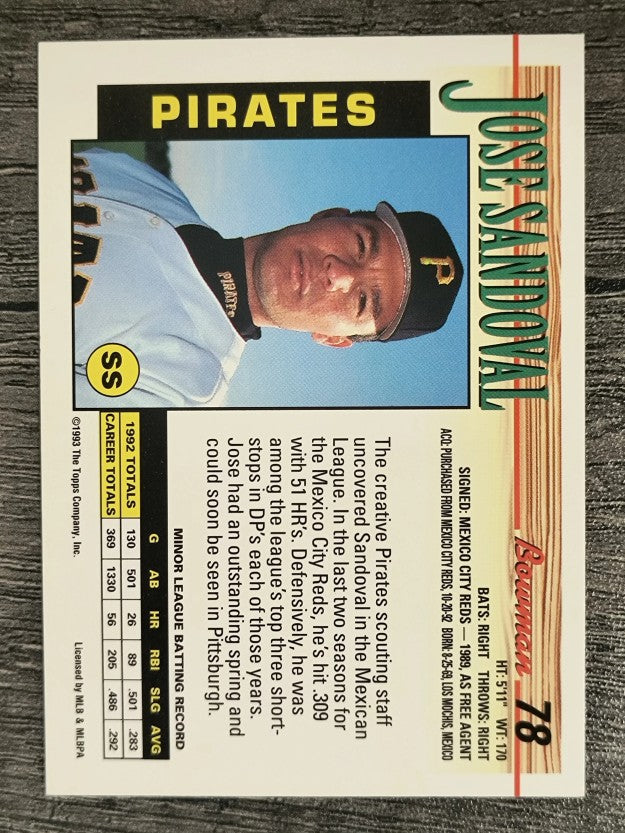 1993 Bowman #78 Jose Sandoval RC