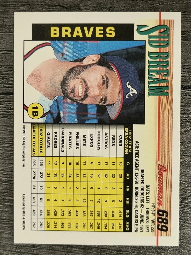 1993 Bowman #689 Sid Bream