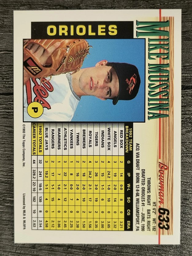 1993 Bowman #633 Mike Mussina