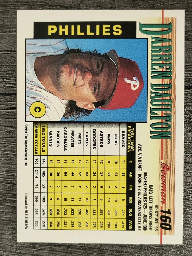 1993 Bowman #160 Darren Daulton