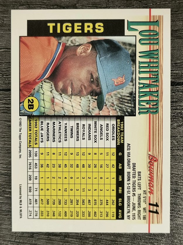 1993 Bowman #11 Lou Whitaker