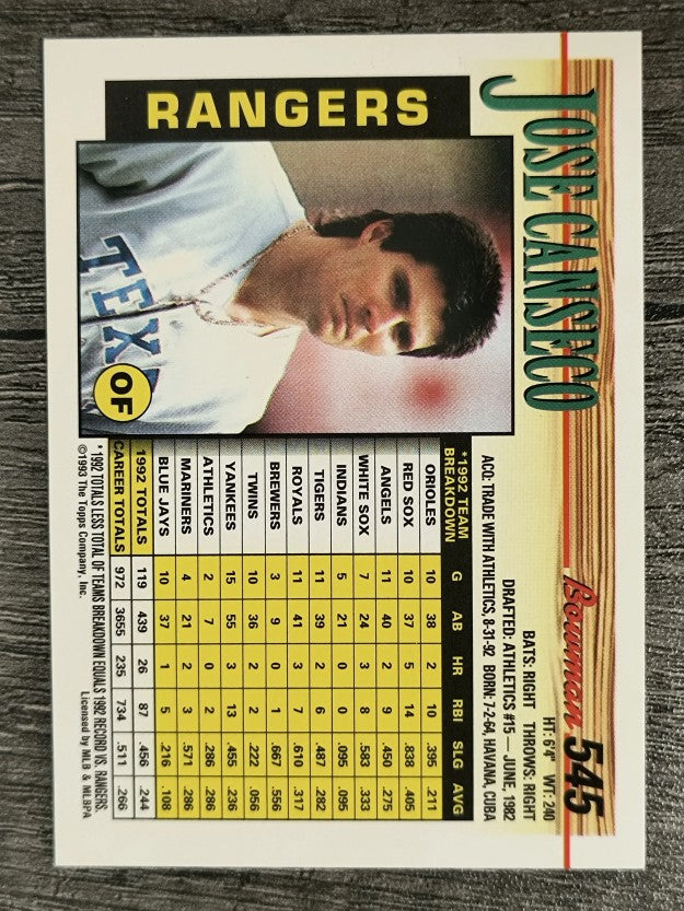 1993 Bowman #545 Jose Canseco