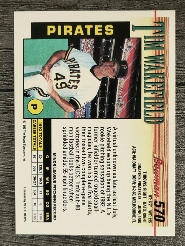 1993 Bowman #570 Tim Wakefield