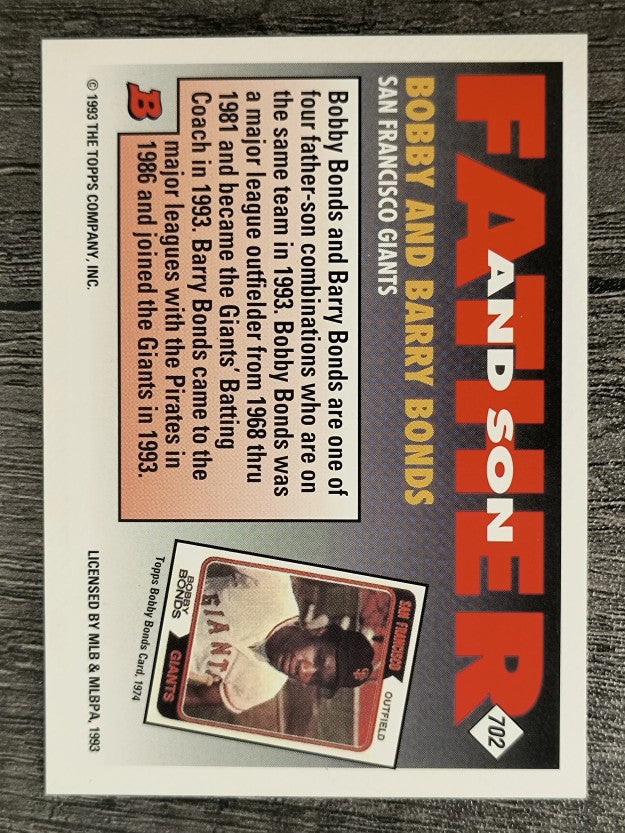 1993 Bowman #702 Barry Bonds FOIL/Bobby Bonds