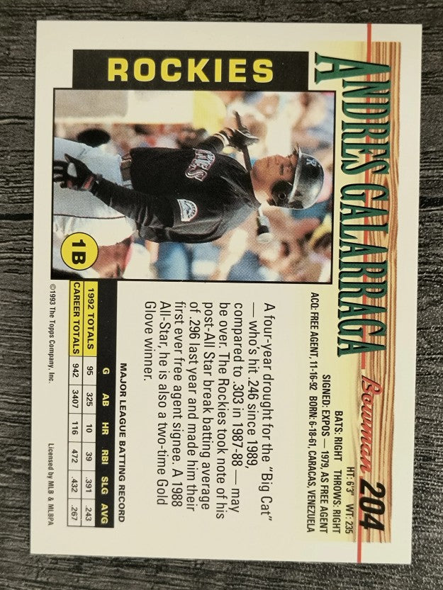 1993 Bowman #204 Andres Galarraga
