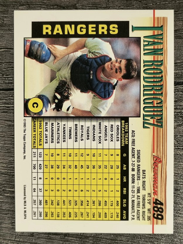 1993 Bowman #489 Ivan Rodriguez