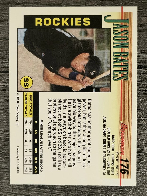 1993 Bowman #176 Jason Bates RC