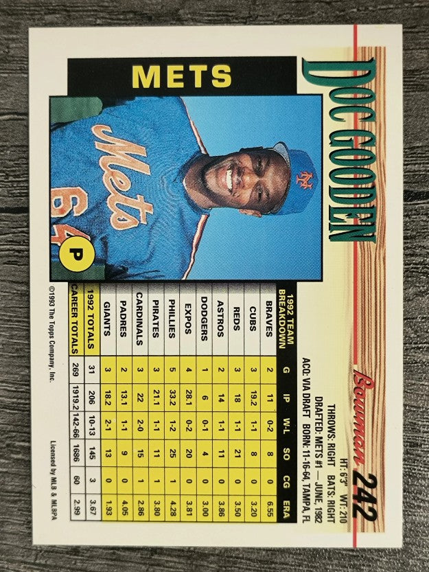 1993 Bowman #242 Dwight Gooden