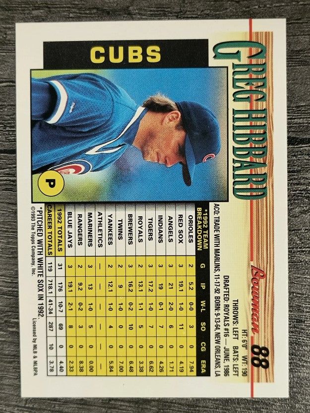 1993 Bowman #88 Greg Hibbard
