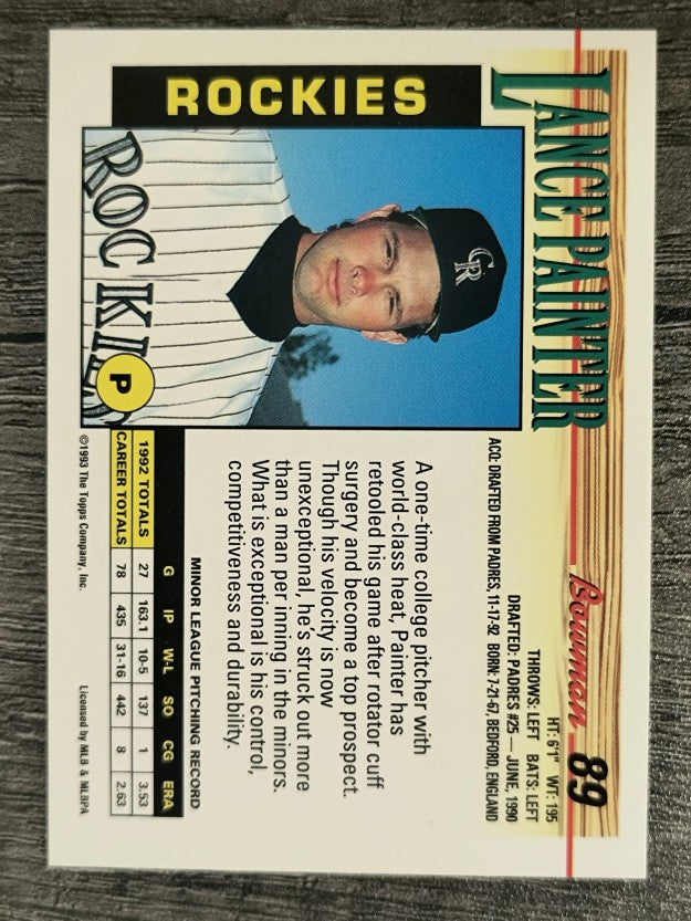 1993 Bowman #89 Lance Painter RC