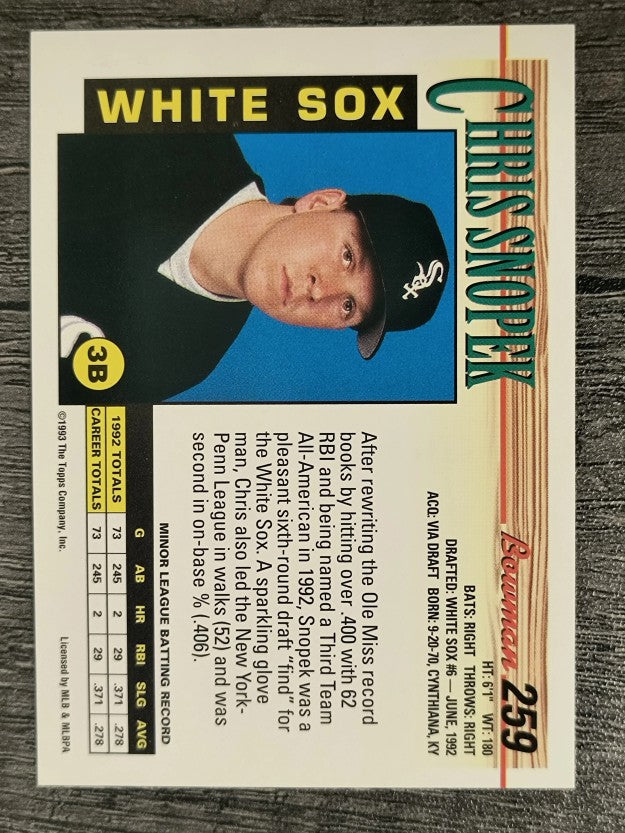 1993 Bowman #259 Chris Snopek RC