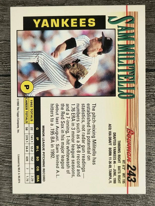 1993 Bowman #243 Sam Militello