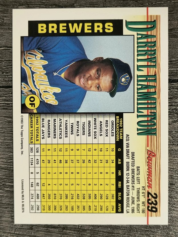 1993 Bowman #239 Darryl Hamilton
