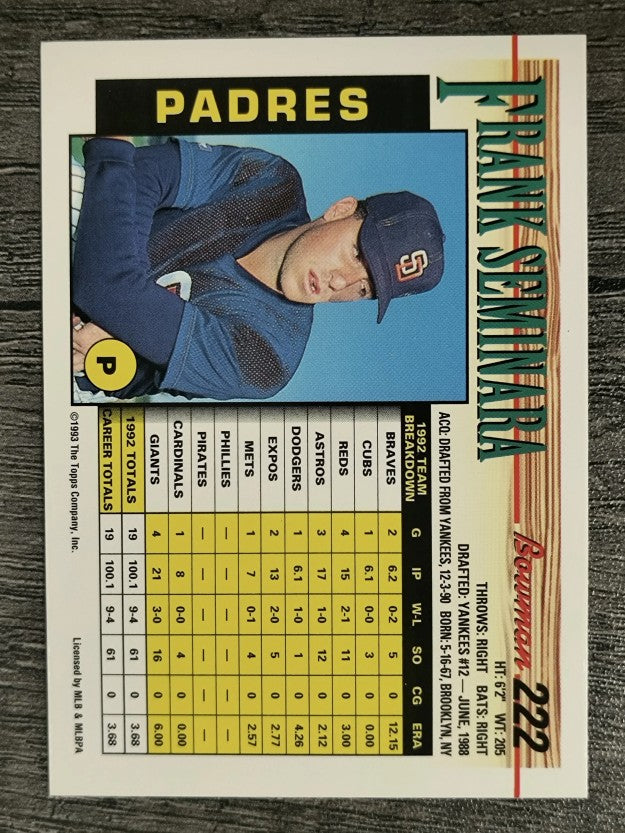 1993 Bowman #222 Frank Seminara