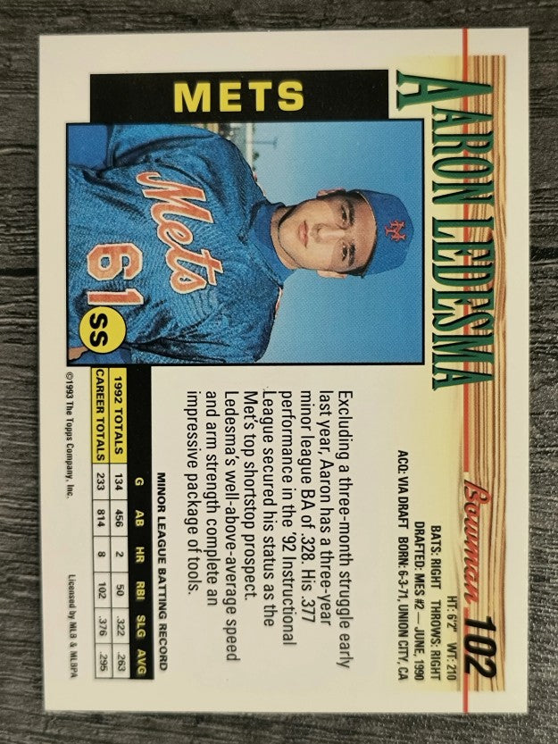 1993 Bowman #102 Aaron Ledesma RC